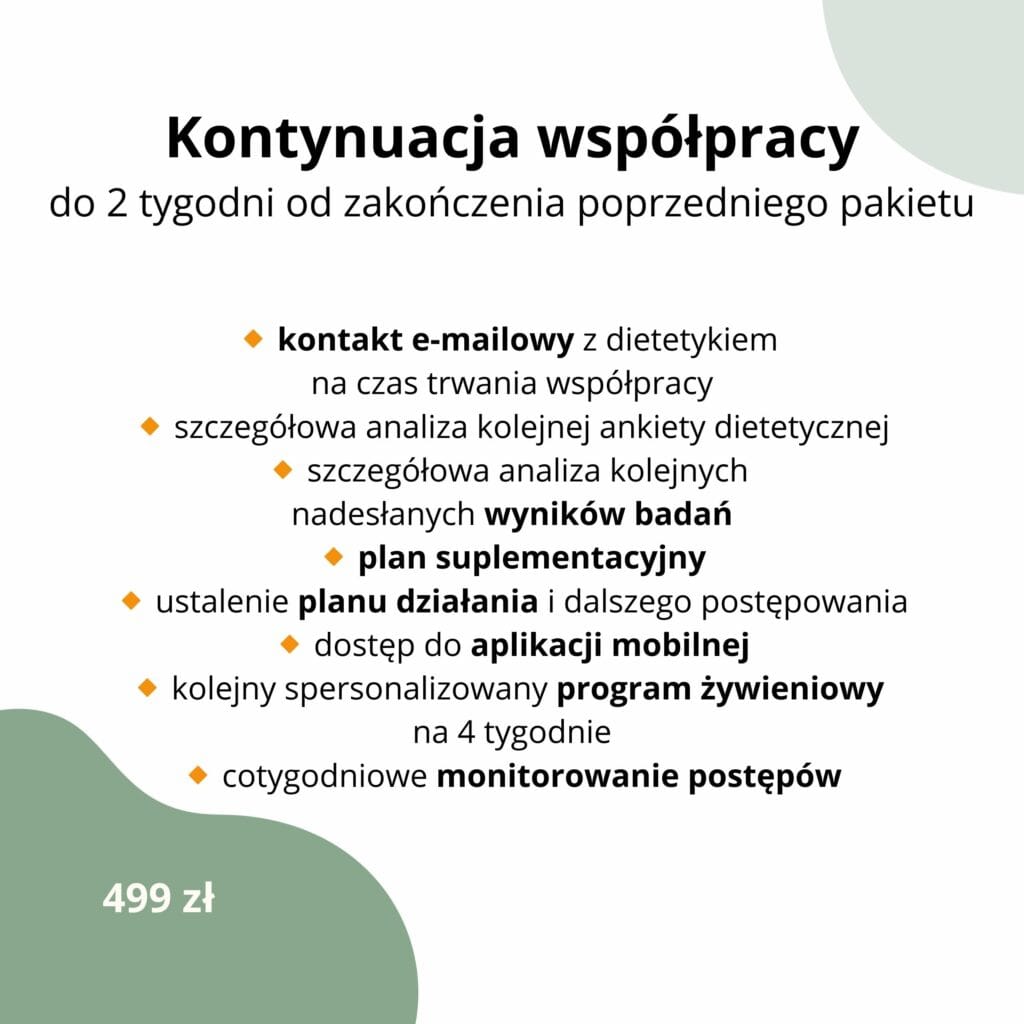 Kontynuacja współpracy dietetycznej