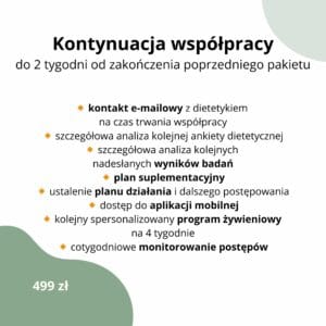 Kontynuacja współpracy dietetycznej