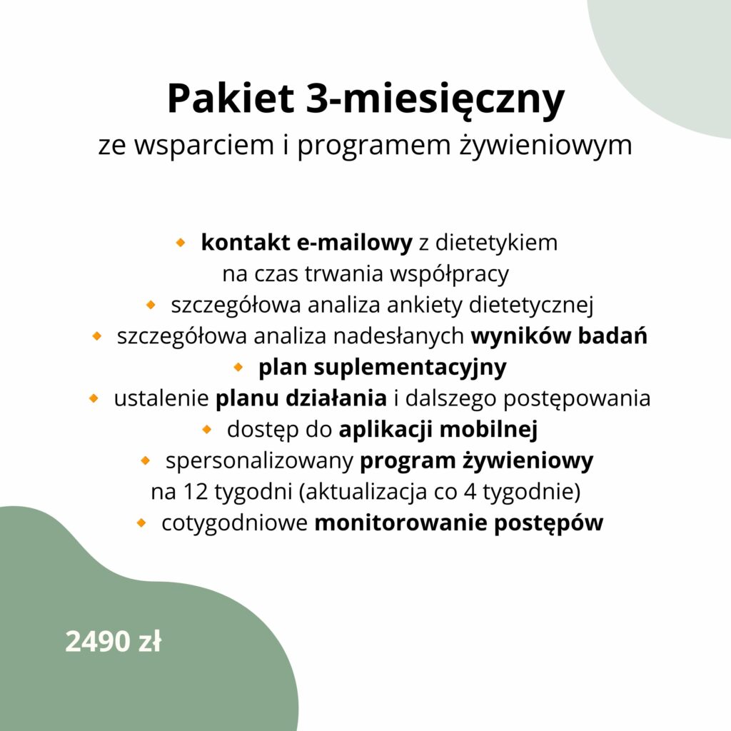 Pakiet 3-miesięczny ze wsparciem i programem żywieniowym