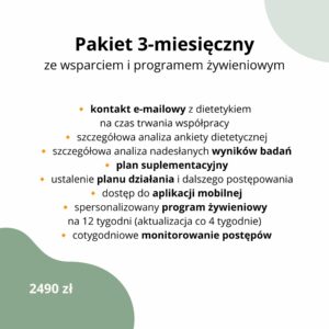 Pakiet 3-miesięczny ze wsparciem i programem żywieniowym